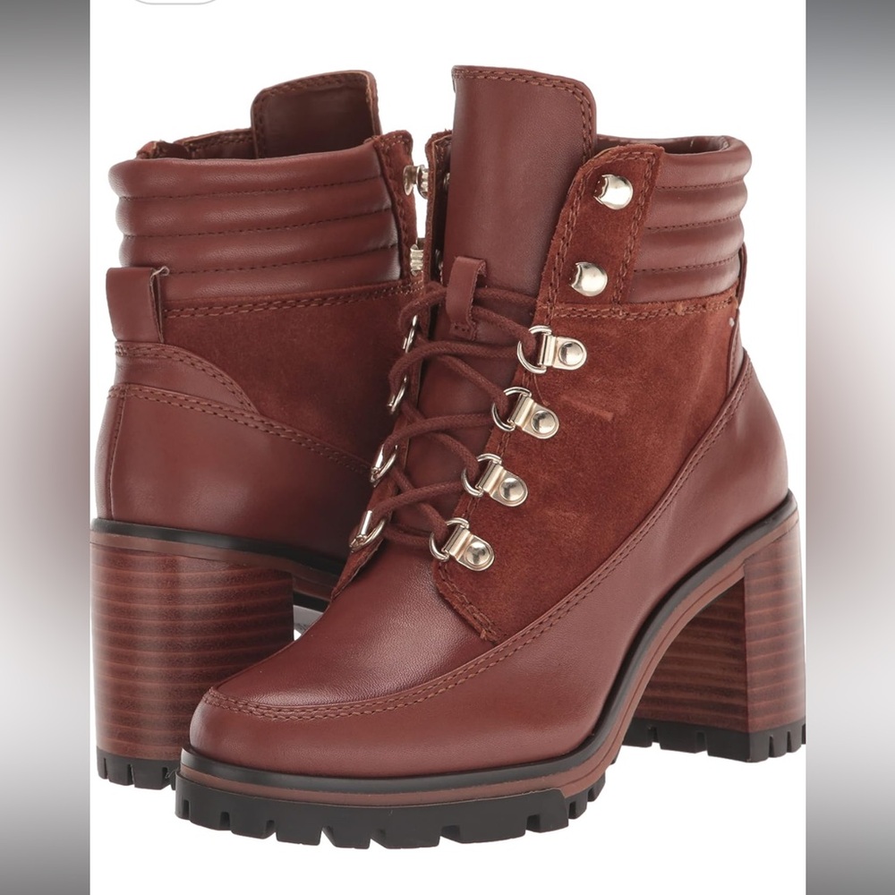 Vince Camuto Tan Lace Up Boots